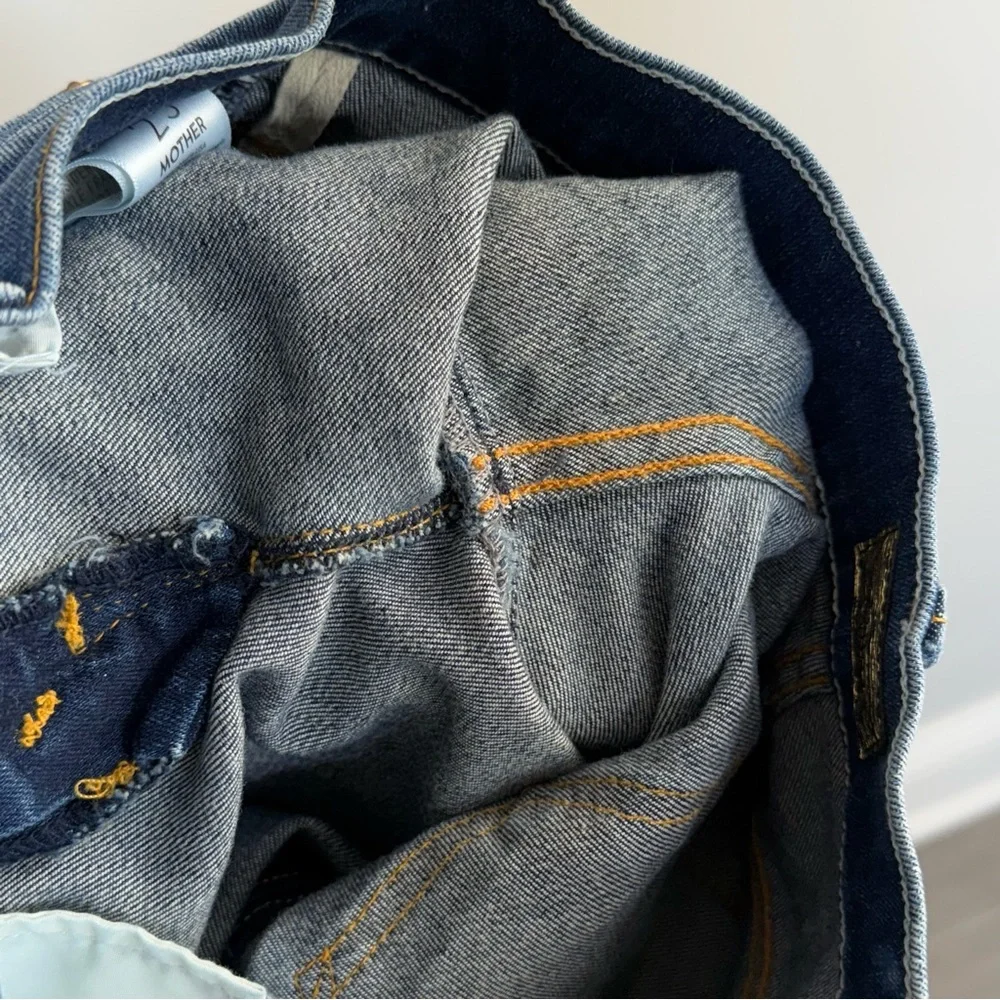 Mother The Insider Slit Ankle Fray Not Rough Enough Denim Jeans 25 - Picture 14 of 16